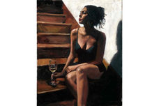 Fabian Perez Prints for Sale Fabian Perez Prints for Sale White Wine on the Stairs